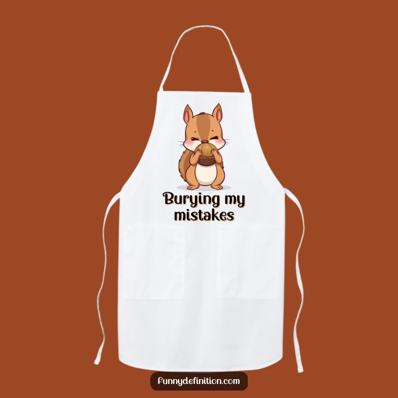 Funny Nervous Squirrel Apron - Hilarious Hoarder Kitchen Humor Gift