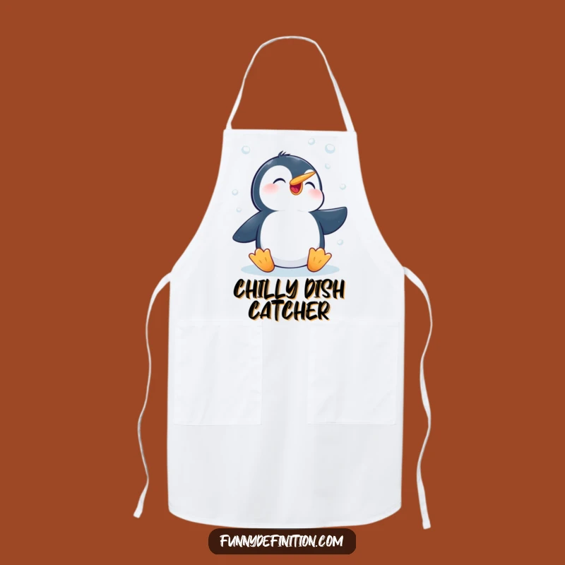 Funny Penguin Snowflake Kitchen Apron - Hilarious Chef Gift for Winter Cooks