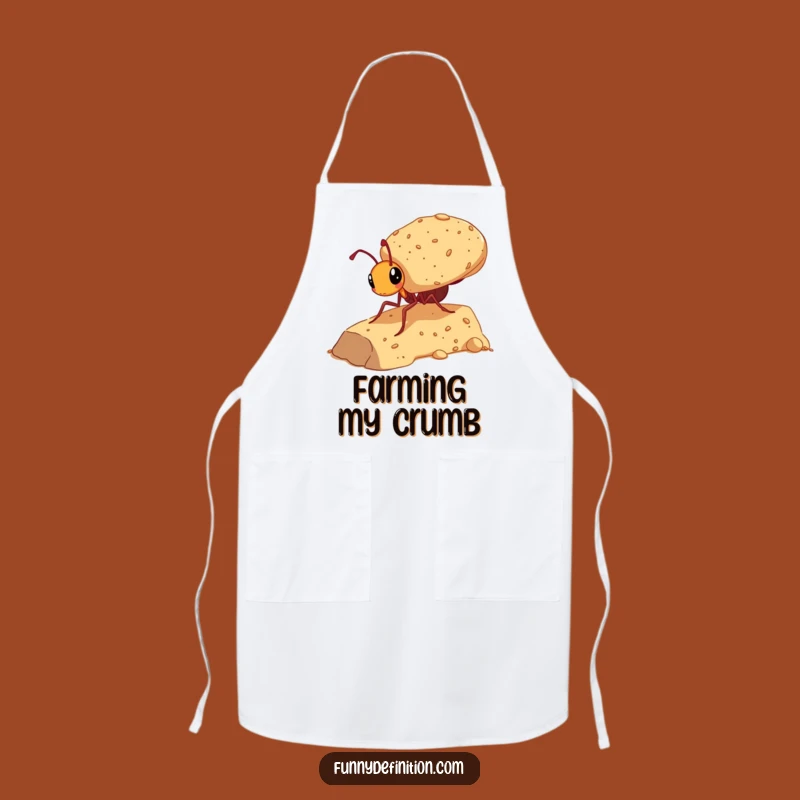 Funny Ant Carrying Giant Crumb Apron - Kitchen Humor Gift for Chefs
