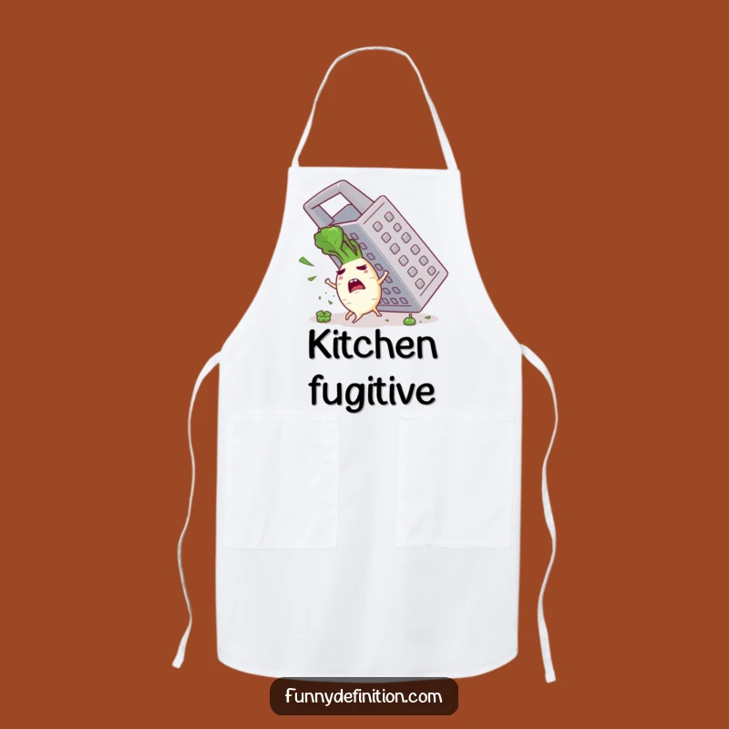 Funny Panicked Radish Grater Apron: Chef's Hilarious Kitchen Protector