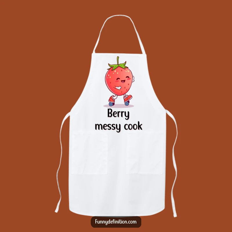 Funny Strawberry Roller Skater Apron: Cook with Sweet, Whimsical Humor