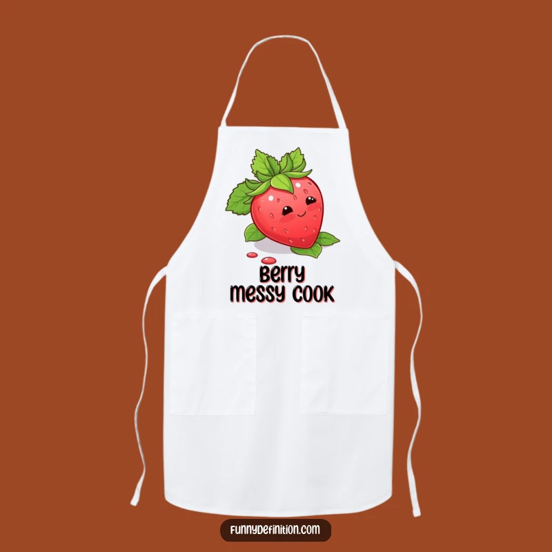 Funny Strawberry Trip Apron: Blushing Fruit Kitchen Wear for a Hilarious Chef Gift