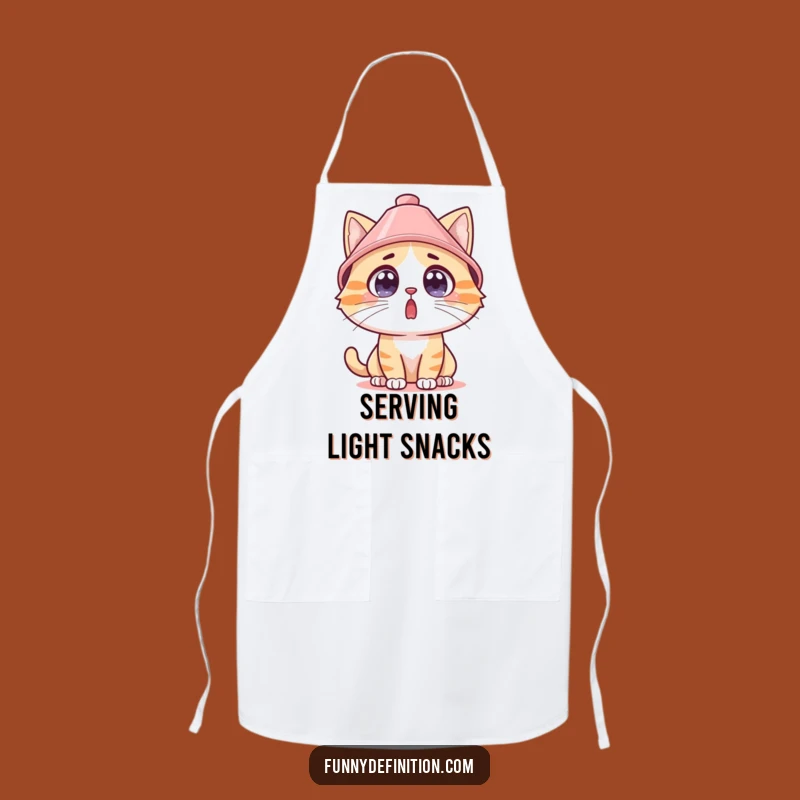 Funny Surprised Cat Lampshade Hat Apron - Cooking with Comedy Gift