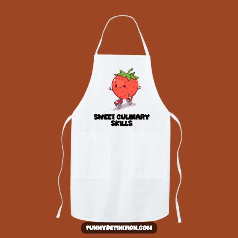 Funny Strawberry Roller Skate Apron - Kitchen Fun, Cheerful Funny Gift