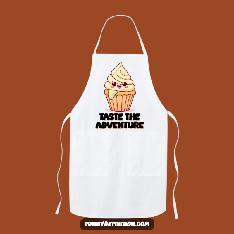 Funny Surprised Cupcake Apron - Whimsical Rainbow Slide Kitchen Gift