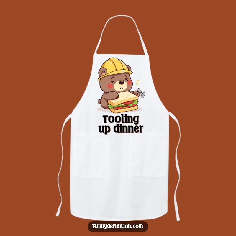 Funny Bear Building Sandwich Apron - Kitchen Projects with Humor