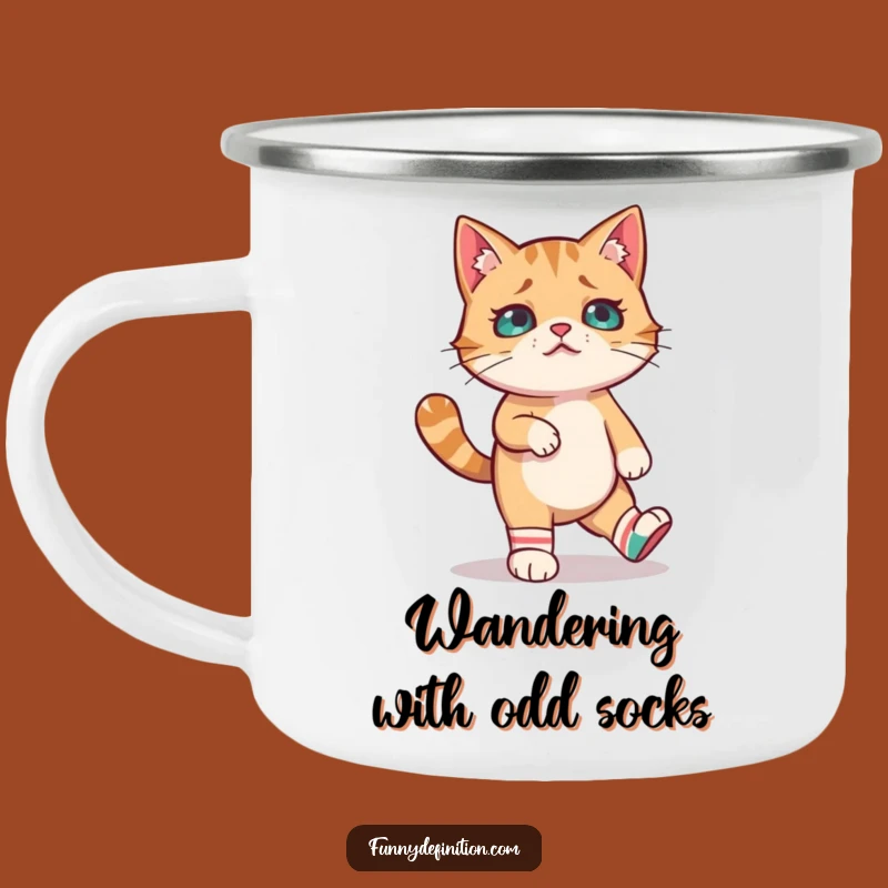 Funny Cat Socks Camping Mug: Adventure Fuel with Feline Fun Gift