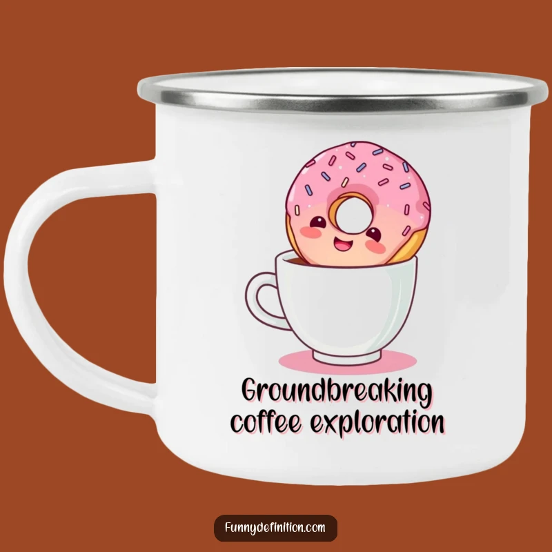 Funny Giggling Donut Camping Mug: Adventure Fuel for Your Coffee Break