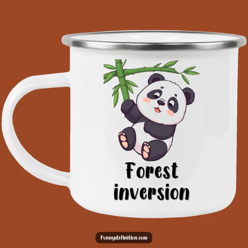 Funny Panda Acrobat Camping Mug: Adventure Fuel with Cute Humor