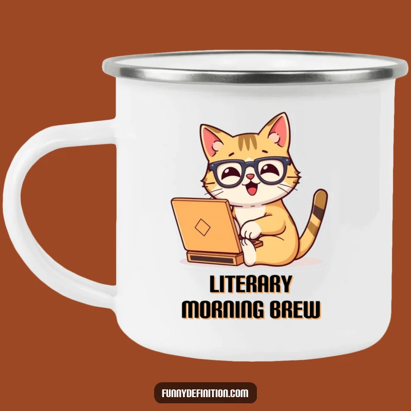 Funny Cat Typing Camping Mug: Durable Gear for the Focused Adventurer