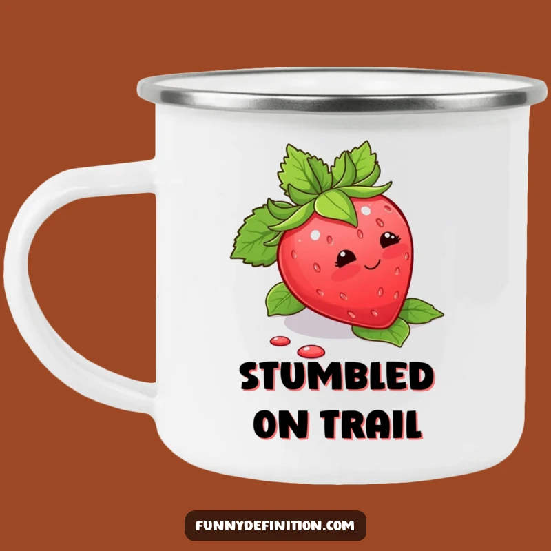 Funny Strawberry Trip Camping Mug: Cute Blushing Fruit Cup for a Hilarious Gift