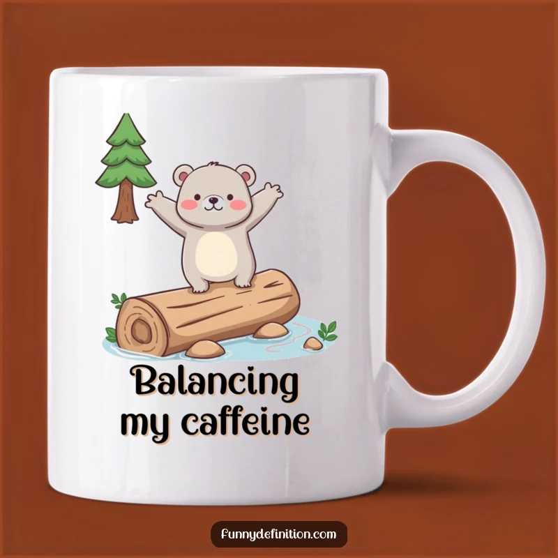 Funny Clumsy Bear Mug - Hilarious Balancing Act Gift