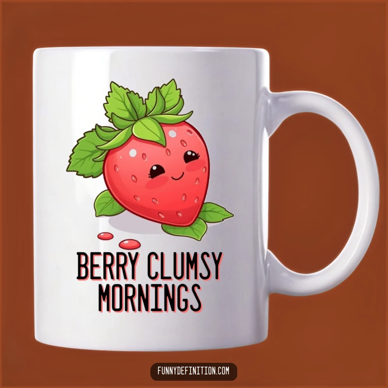 Funny Strawberry Trip Mug: Adorable Blushing Fruit for a Perfect Quirky Gift