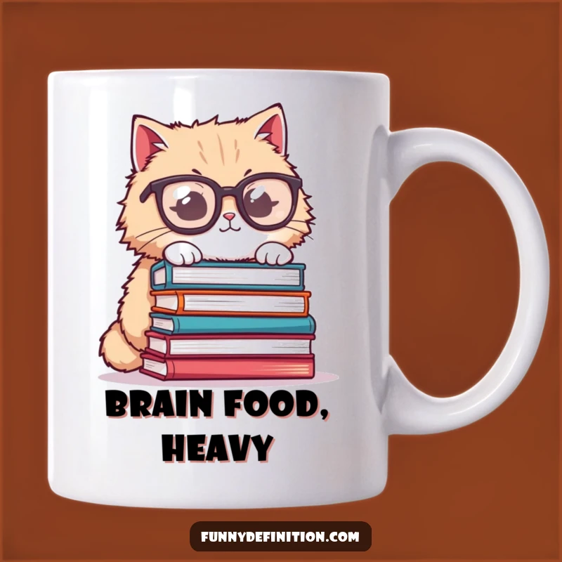 Funny Cat Glasses Mug - Book Lover Humor, Perfect Funny Gift for Nerds