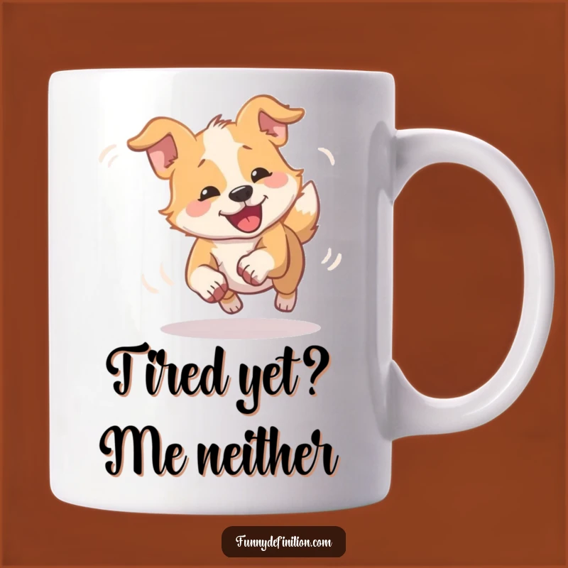 Funny Dizzy Dog Tail Chasing Mug: Hilarious Gift for Playful Pet Lovers