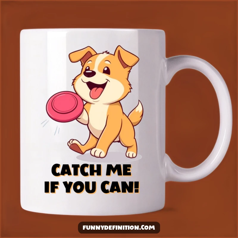 Funny Happy Dog Frisbee Mug - Joyful Gift for Dog Lovers & Athletes