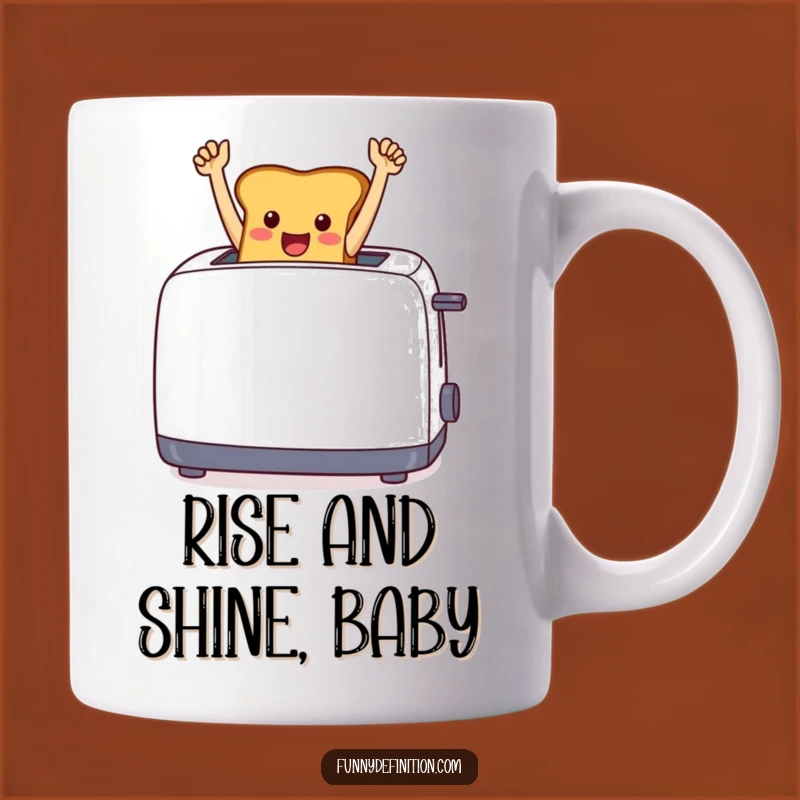 Funny Toast Triumph Mug - Cheerful Breakfast Hero, Perfect Funny Gift