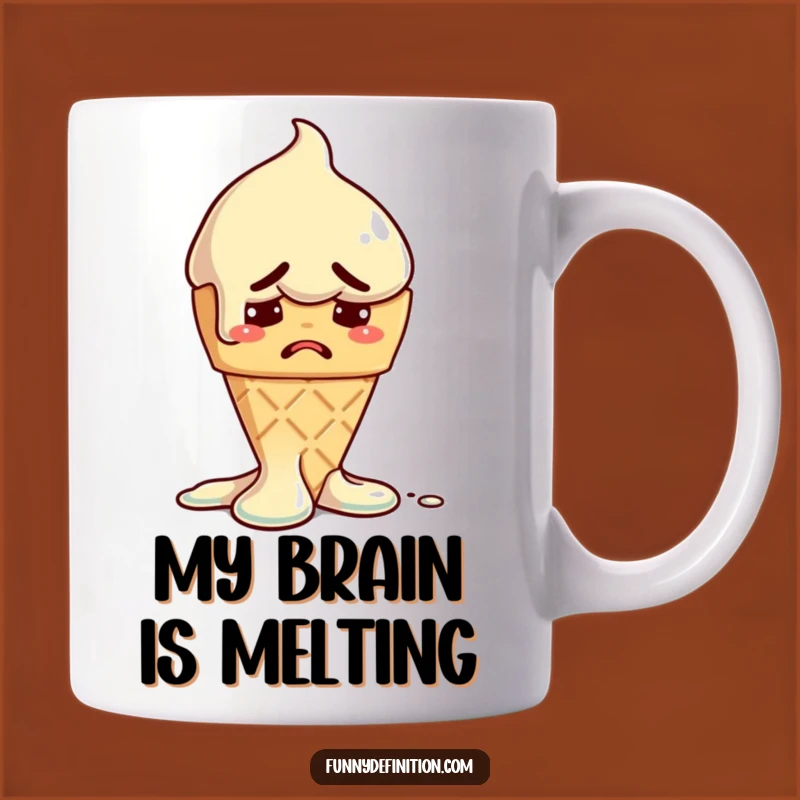 Funny Melting Ice Cream Mug - Hilarious Worried Treat Gift