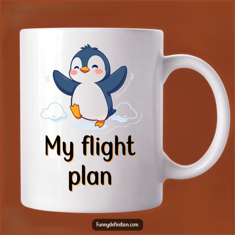 Funny Penguin Fly Mug: Determined Bird's Dream for a Perfect Quirky Gift