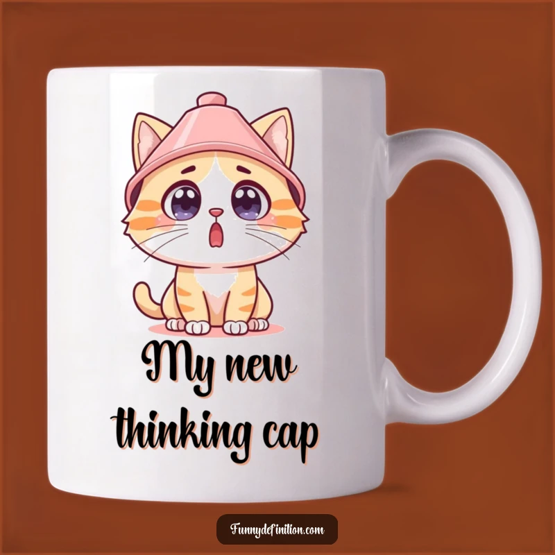 Funny Surprised Cat Lampshade Hat Mug - Hilarious Pet Gift Idea