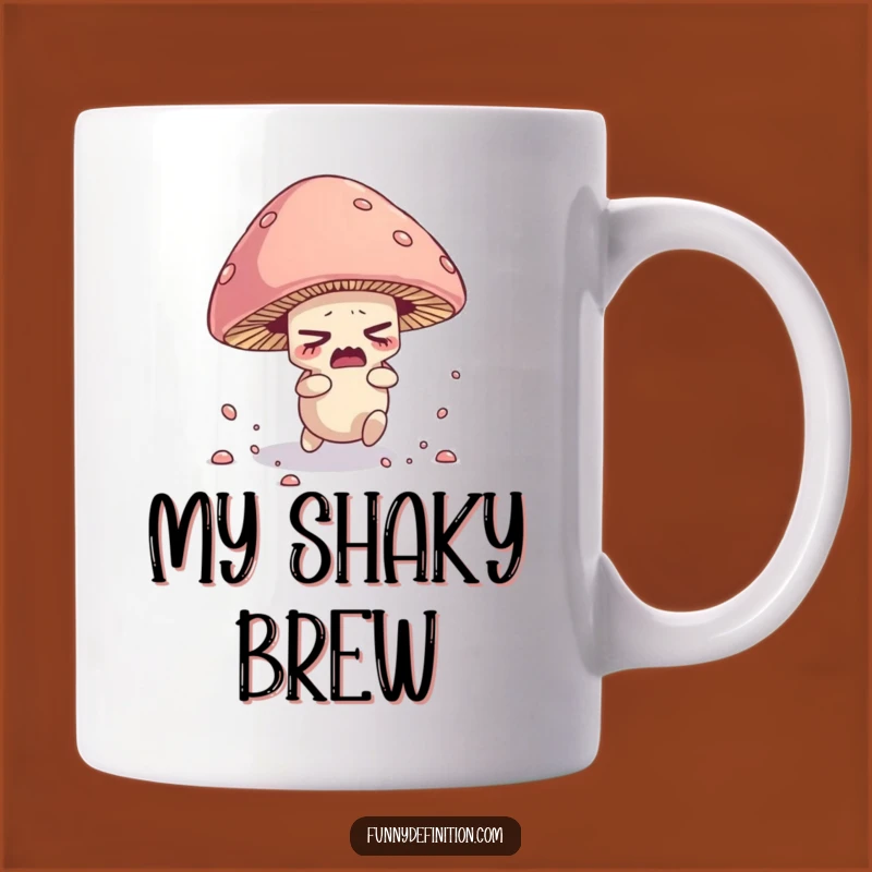 Funny Mushroom Mug - Tripping Spore Character Nervous Fungi Funny Gift