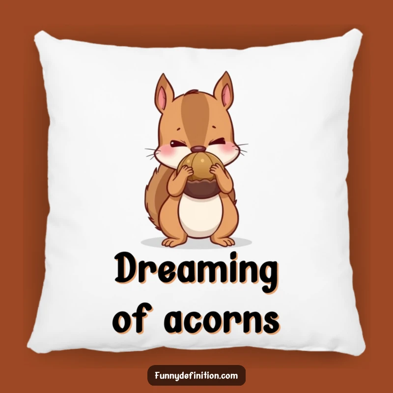 Funny Nervous Squirrel Pillow - Comfy Hoarder Humor Decor