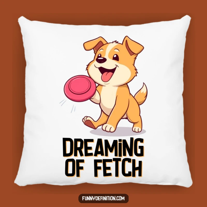 Funny Dog Frisbee Fun Pillow - Comfy & Hilarious Pet Gift