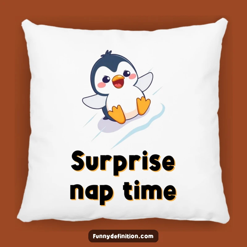 Funny Penguin Slide Pillow: Soft Comfort with a Comical Twist