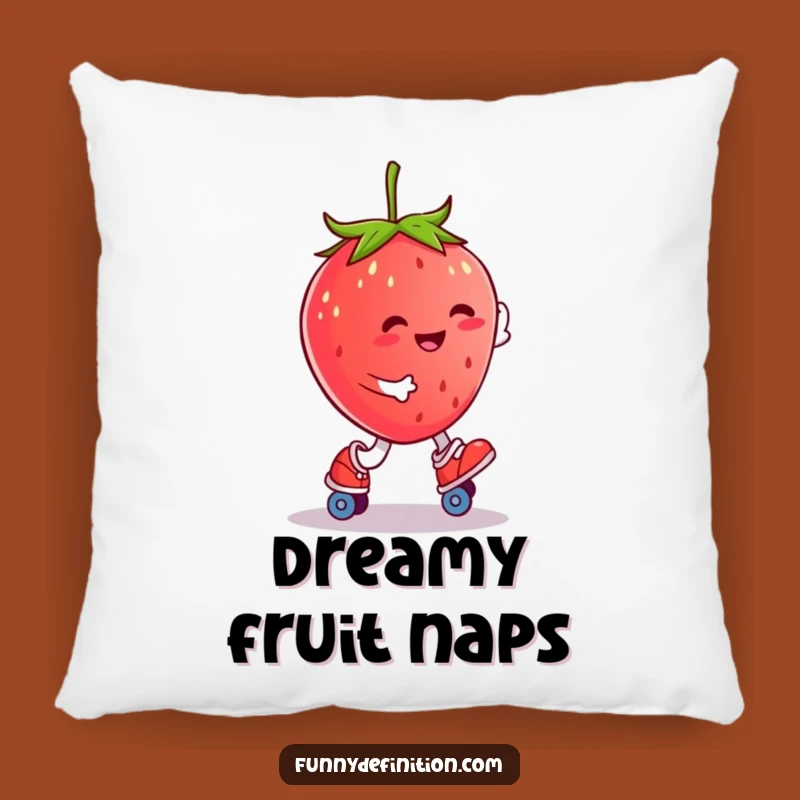 Funny Strawberry Roller Skater Pillow: Comfy Comfort with Fruity Fun