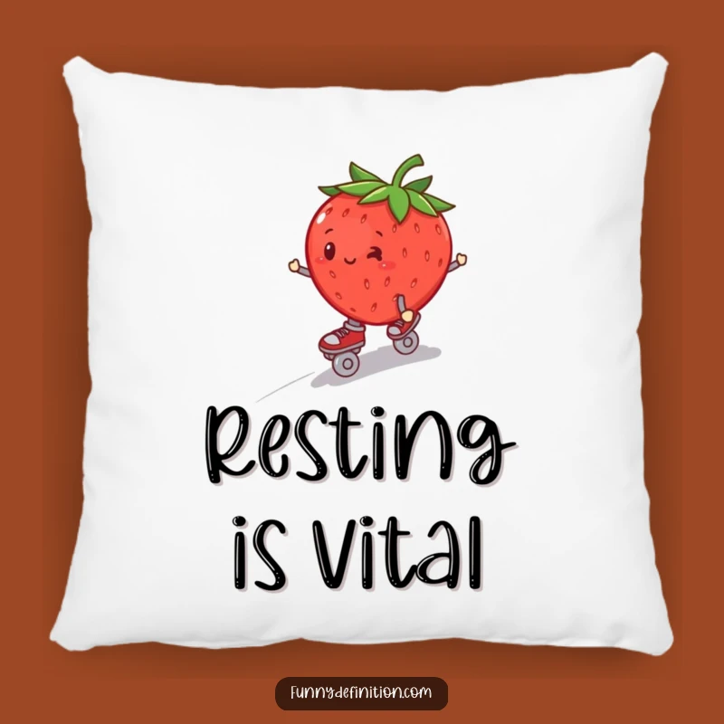 Funny Strawberry Roller Skate Pillow - Cozy Wobbly Fun, Great Funny Gift