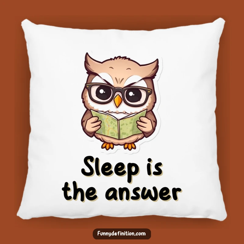 Funny Confused Owl Pillow - Cozy & Hilarious Spectacled Bird Cushion Gift
