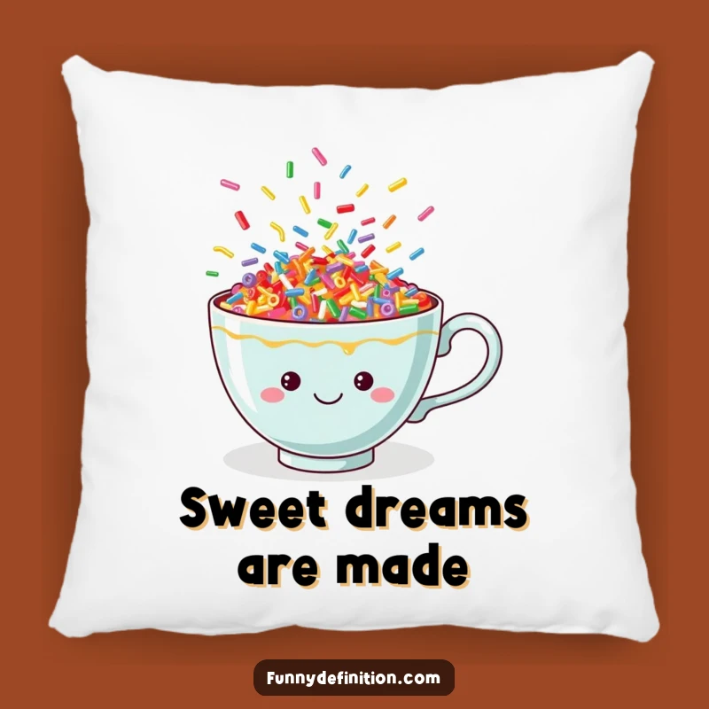 Cozy Funny Sprinkle Teacup Pillow: Add Cheerful Comfort and Playful Decor to Your Space