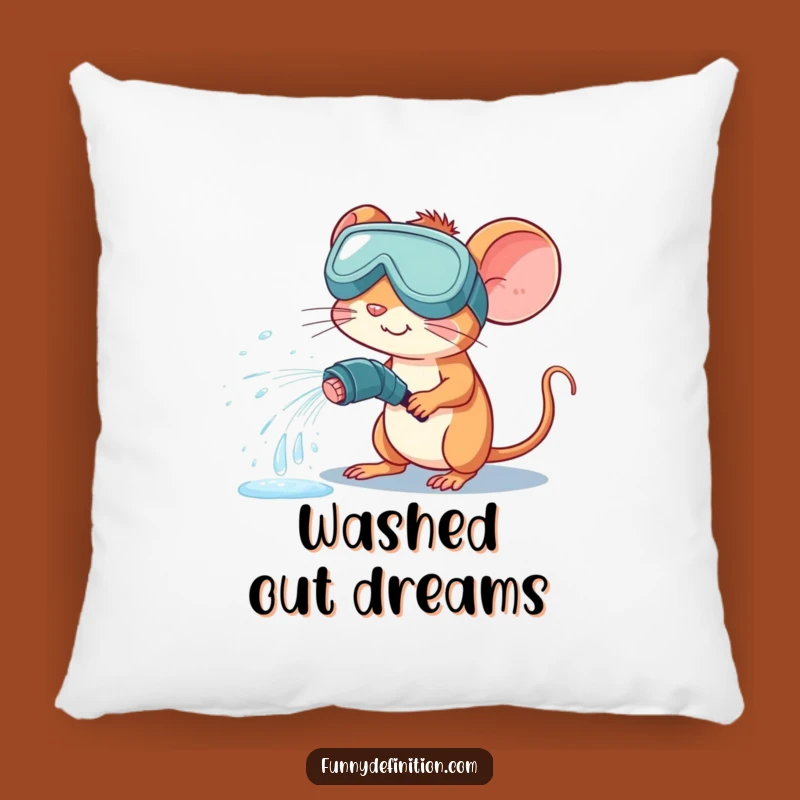 Funny Mouse Goggle Pillow - Cozy & Hilarious Water Mishap Decor Gift