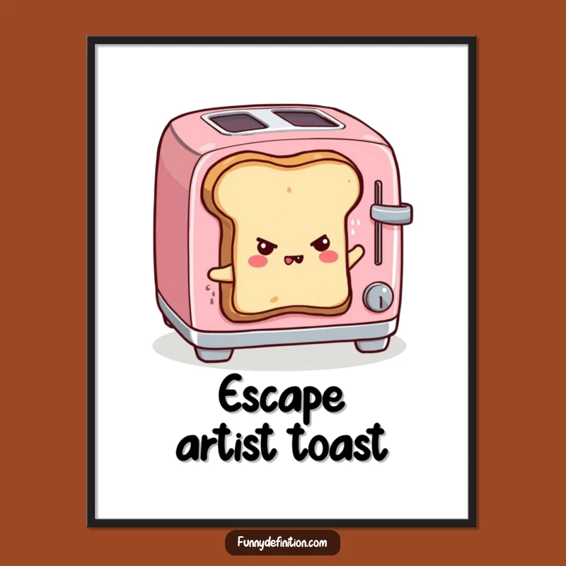 Sentient Toast Escape Funny Digital Art - Instant Quirky Decor!
