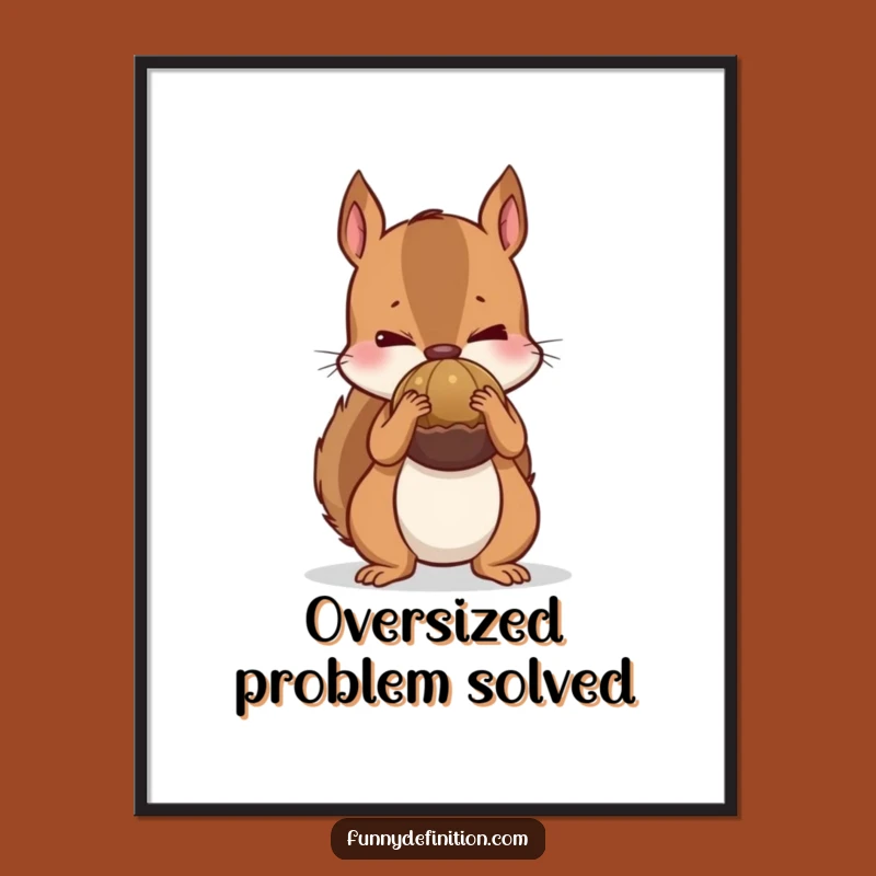 Funny Nervous Squirrel Digital Art - Hilarious Hoarder Print