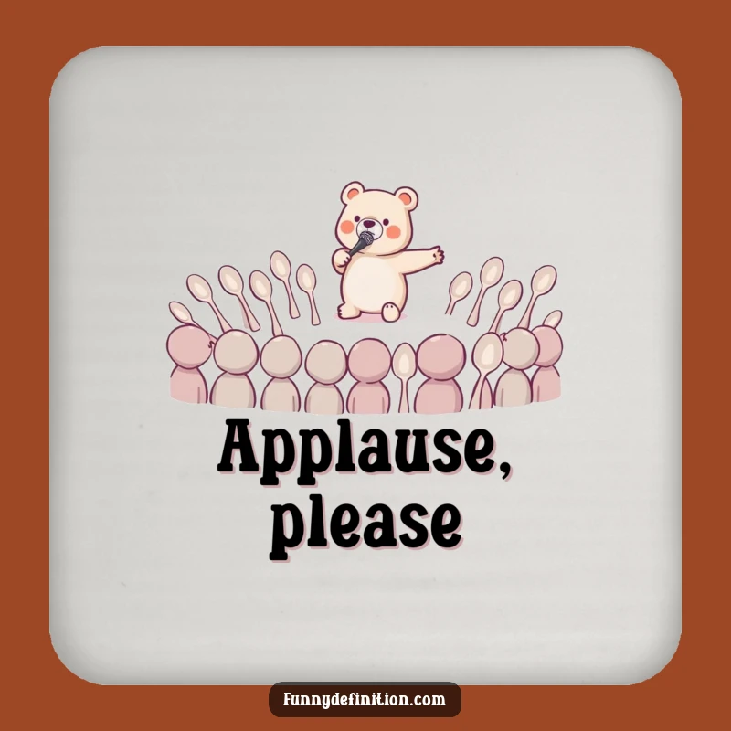 Funny Opera Bear Coasters: Tiny Bear Aria, Protect Surfaces with Dramatic Humor