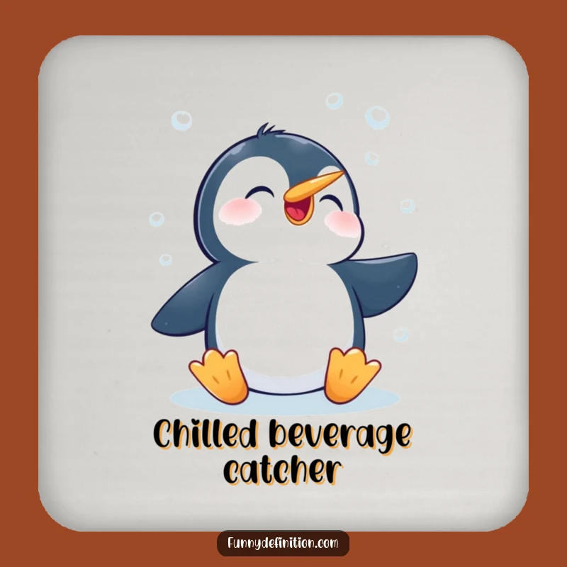 Funny Penguin Snowflake Coaster - Hilarious Protector for Drinks Gift