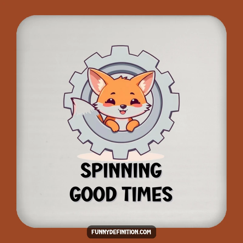 Funny Fox Gear Coaster - Clever Table Protection Gift