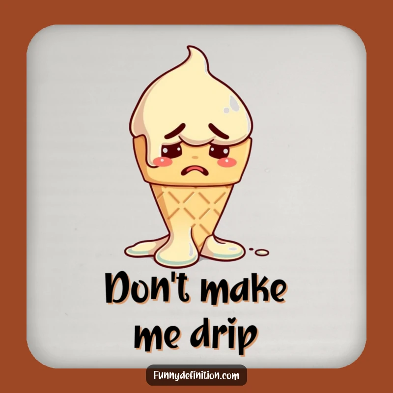 Funny Melting Ice Cream Drink Coaster - Hilarious Dessert Table Protection