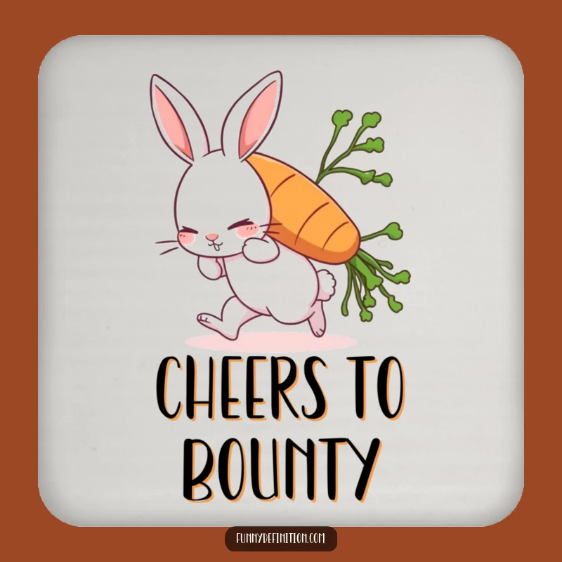 Funny Rabbit Carrot Struggle Coaster - Hilarious Drink Protector Gift