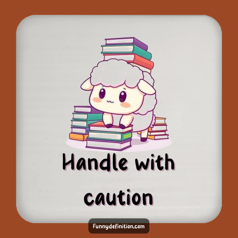 Funny Sheep Book Avalanche Coaster - Hilarious Drink Protector Gift
