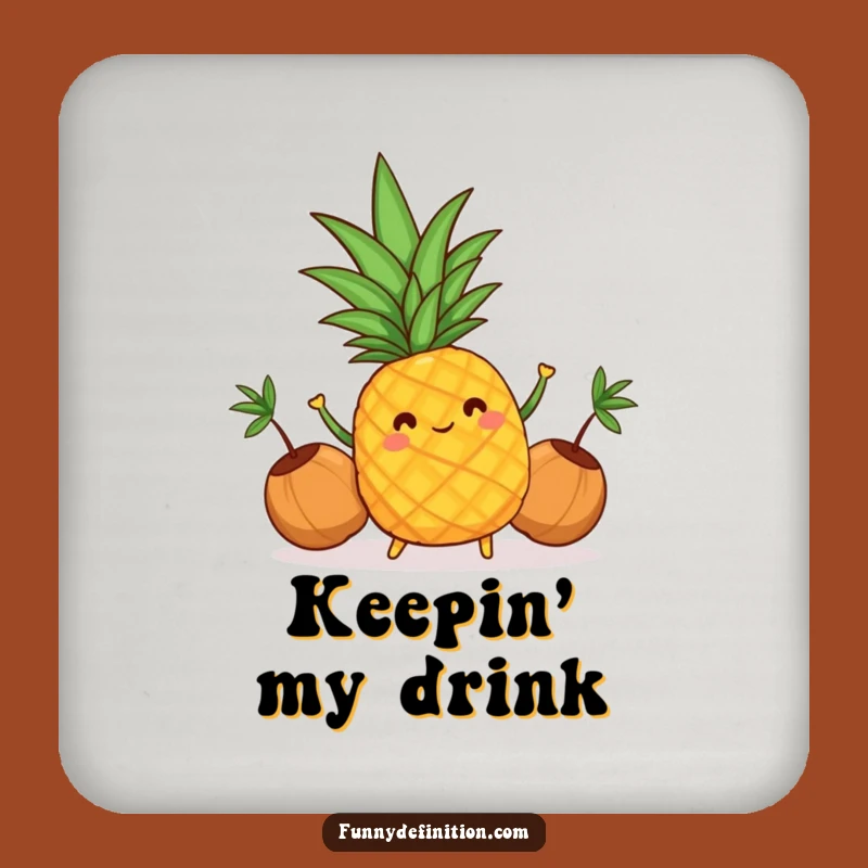 Funny Pineapple Juggling Coaster: Protect Surfaces with Tropical Fun