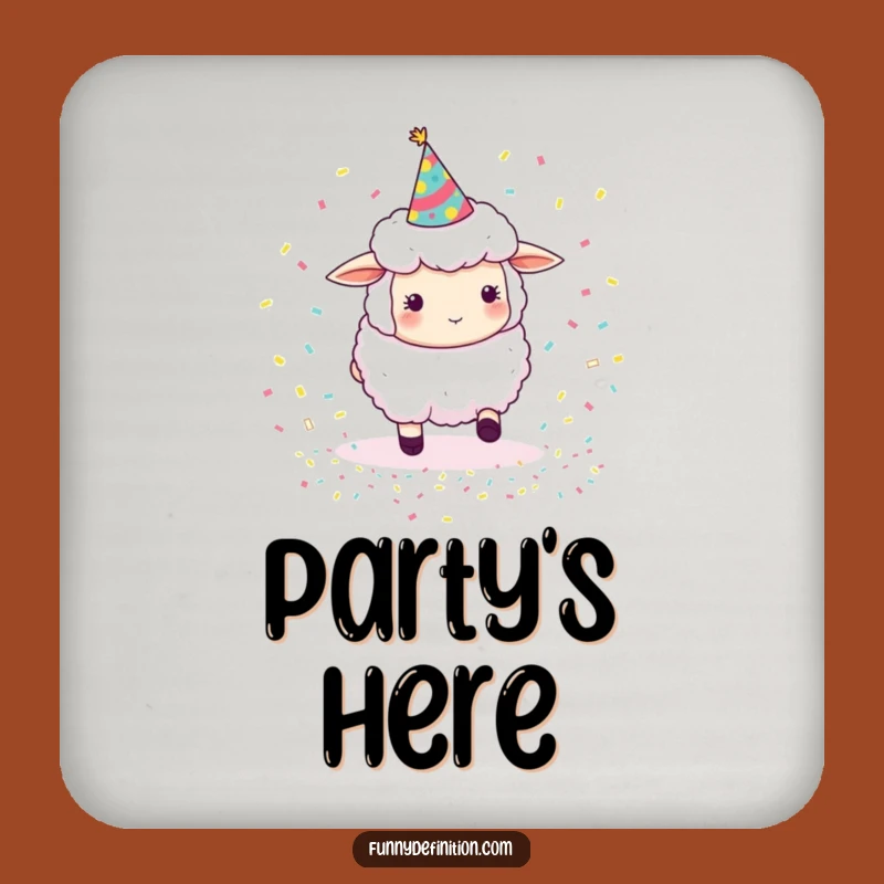 Funny Sheep Herding Confetti Coaster: Humorous Protection for Your Surfaces