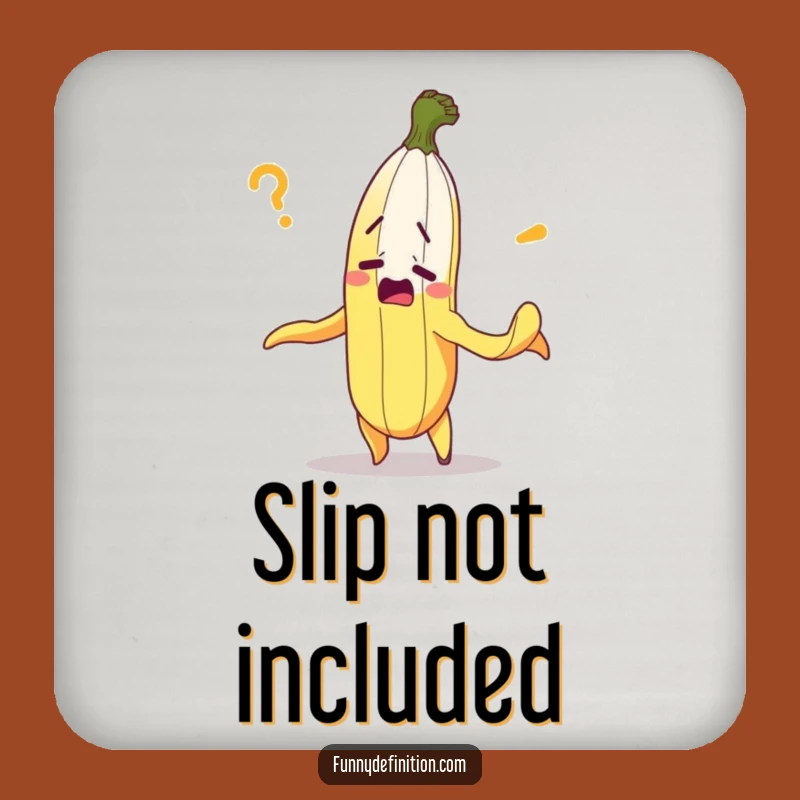 Funny Bewildered Banana Coaster - Hilarious Peel-Self Confusion Drink Mat Gift