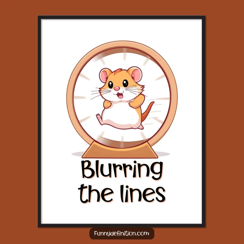 Funny Hamster Wheel Poster - Motivational Pet Art Gift