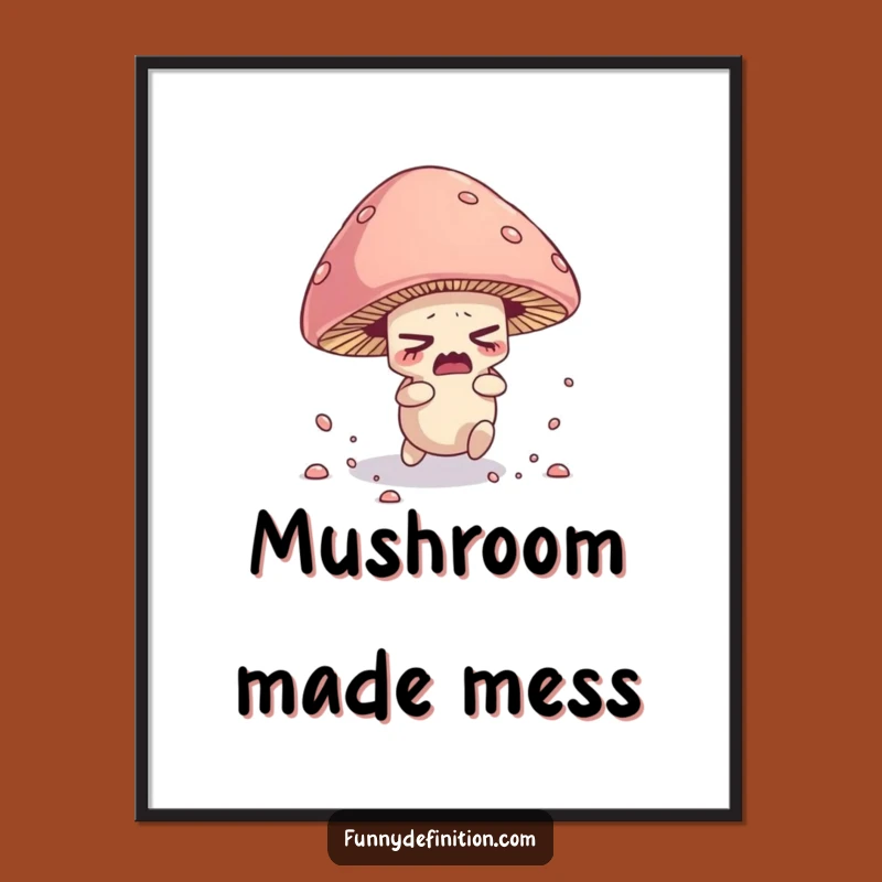 Funny Mushroom Poster - Tripping Spore Character Fungi Wall Art Funny Gift