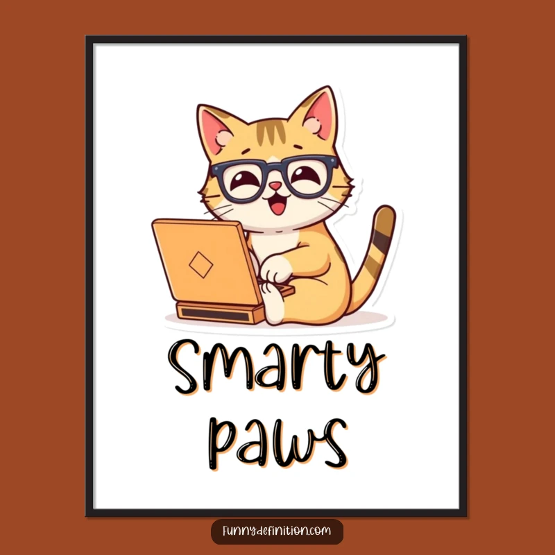 Funny Cat Typing Poster: Whimsical Art for the Enthusiastic Writer