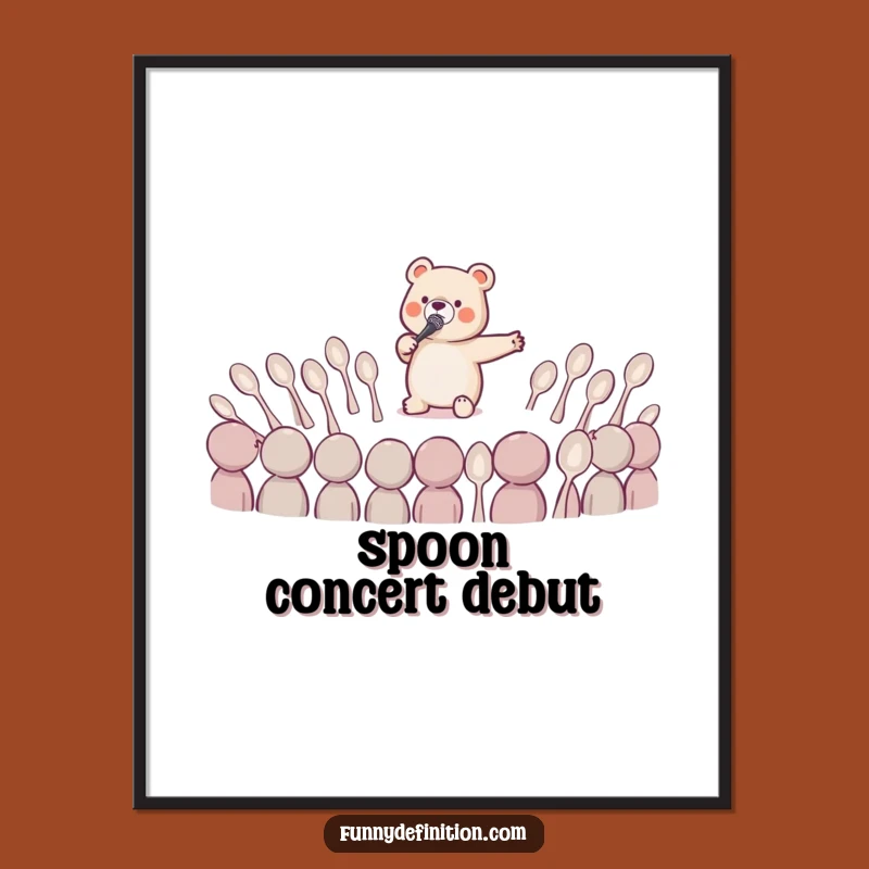 Funny Opera Bear Poster: Tiny Bear Aria, Wall Art for Dramatic Humor Lovers