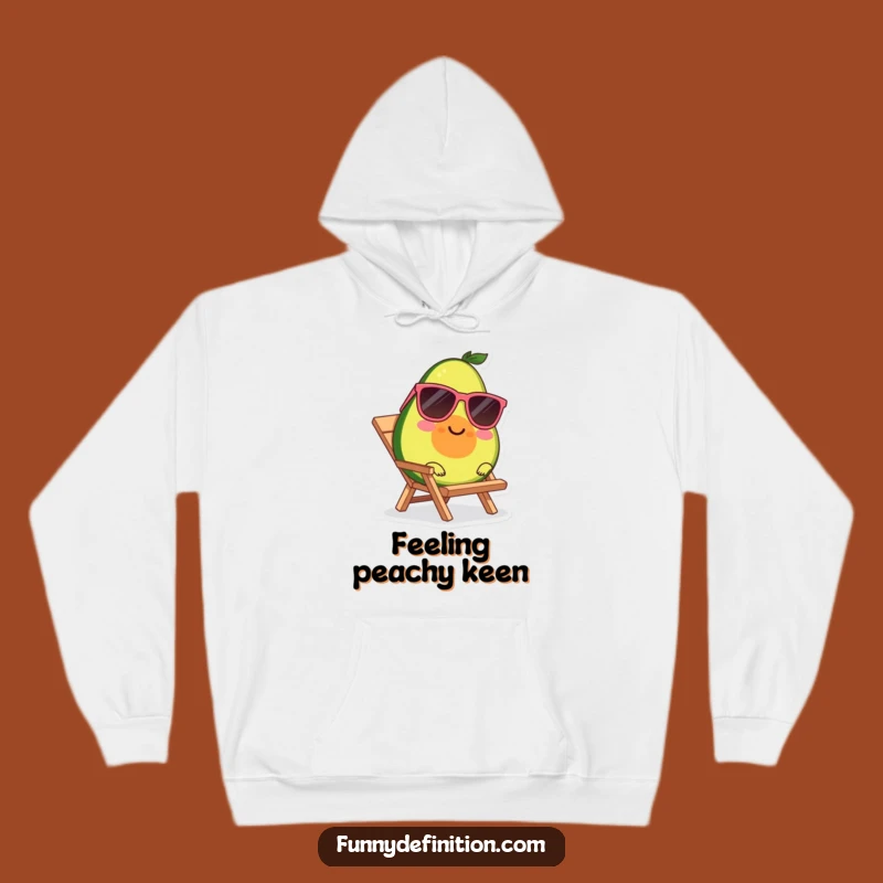 Funny Avocado Hoodie - Sunglasses Beach Lounger Cozy Sweatshirt Funny Gift