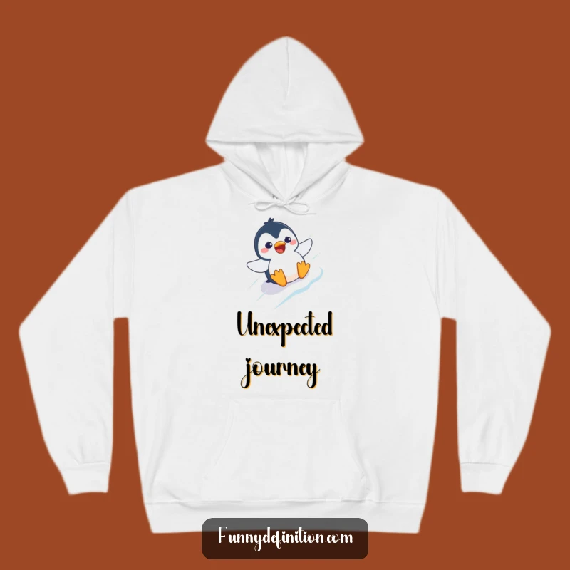 Funny Penguin Slide Hoodie: Cozy Comfort with a Comical Surprise
